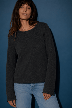 Sparkly Long Sleeve Knit Top in Black- Size: XL