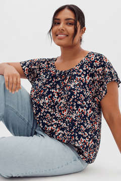 Viscose Blouse with Flutter Sleeves- Size: XXL