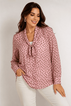 Cotton Pussy Bow Blouse - Size: M