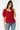 Pleated Neck Blouse in Deep Red- Size: S
