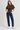 Basic Straight Jeans with Pocket Golden Stitching- Size: S