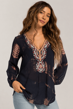 ♦︎ Embroidered Cover-up/ Blouse - Size: S