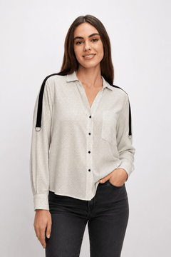 Shoulder Tape Trim Blouse - Size: M